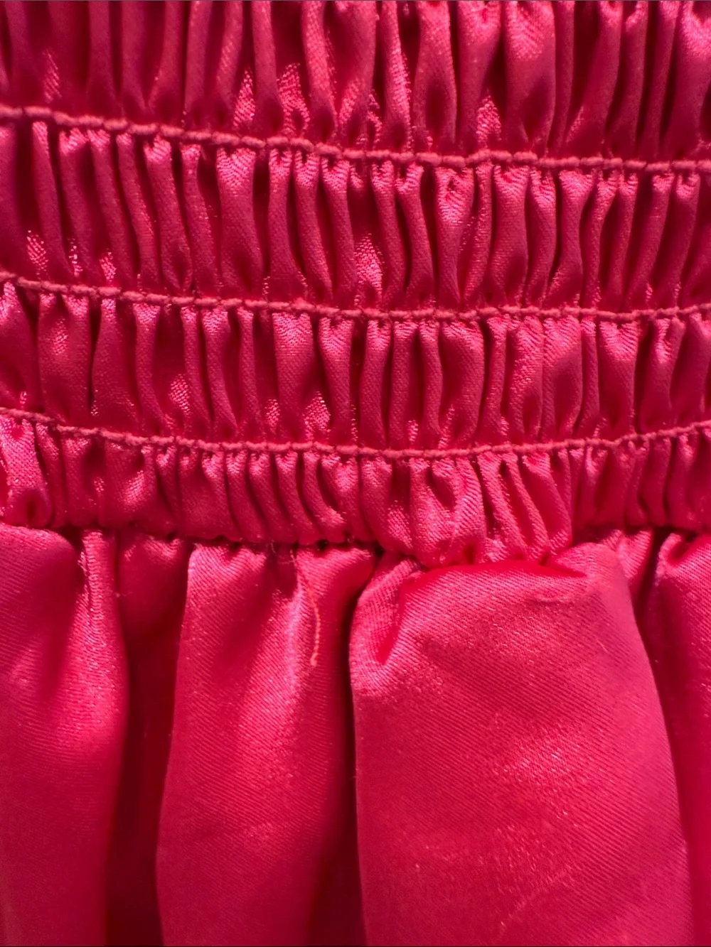 Girls Hot Pink Smocked Dance Dress with Puff Sleeves